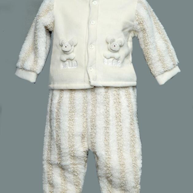 Cozy Sheep Print Baby Suit – White