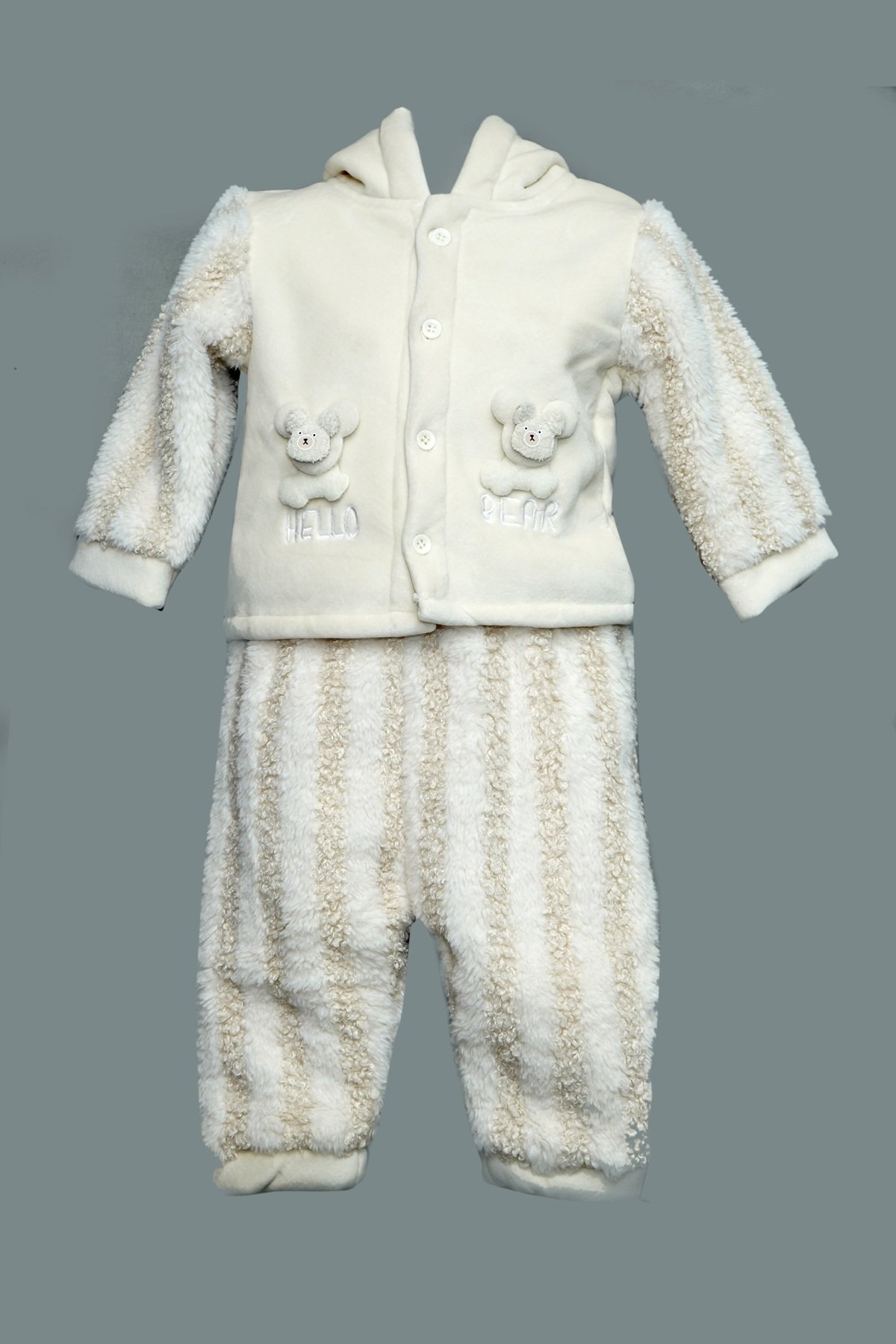 Cozy Sheep Print Baby Suit – White