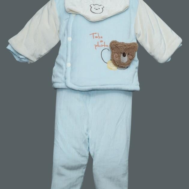 Light Blue Plush Baby Bear Outfit Set