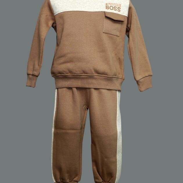 Brown & Beige “Future Boss” Kids Tracksuit