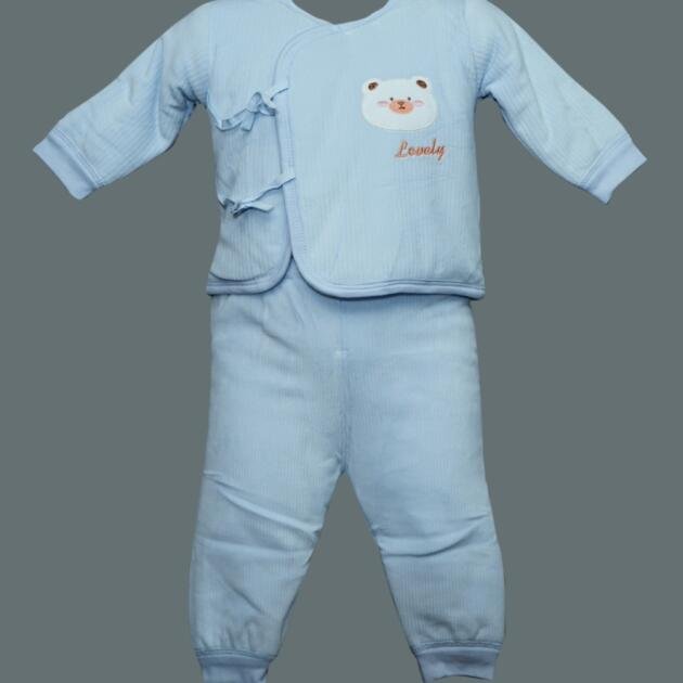 Baby Blue Wrap-Front Cozy Two-Piece Set