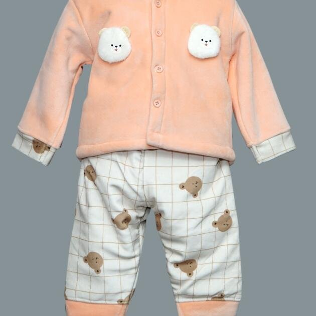 Teddy Bear Baby Outfit with Plush Bear Detail