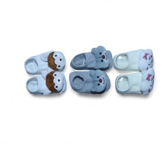 Anti‑Skid Baby Booties — Assorted Colors #7 (Pack of 3)