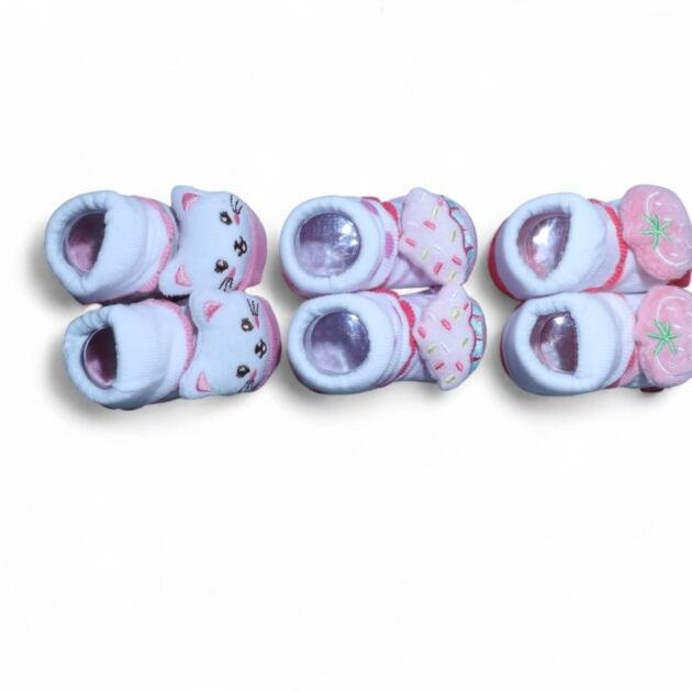 Anti‑Skid Baby Booties — Assorted Colors #8 (Pack of 3)