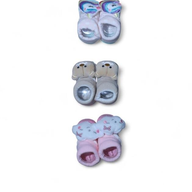 Anti‑Skid Baby Booties — Assorted Colors #10 Pack of 3