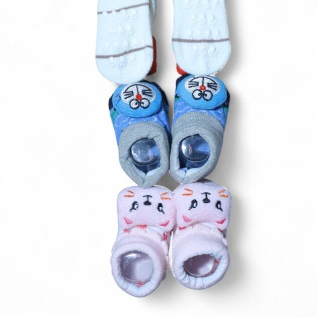 Anti‑Skid Baby Booties — Assorted Colors #12 Pack of 3