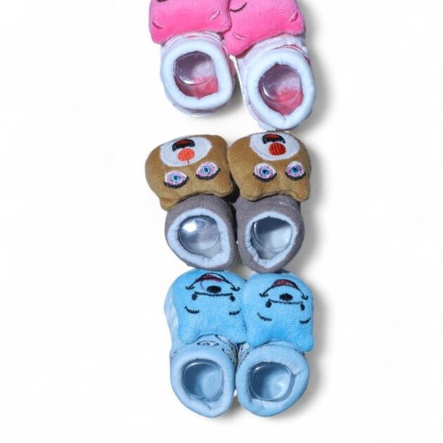 Anti‑Skid Baby Booties — Assorted Colors #14 Pack of 3