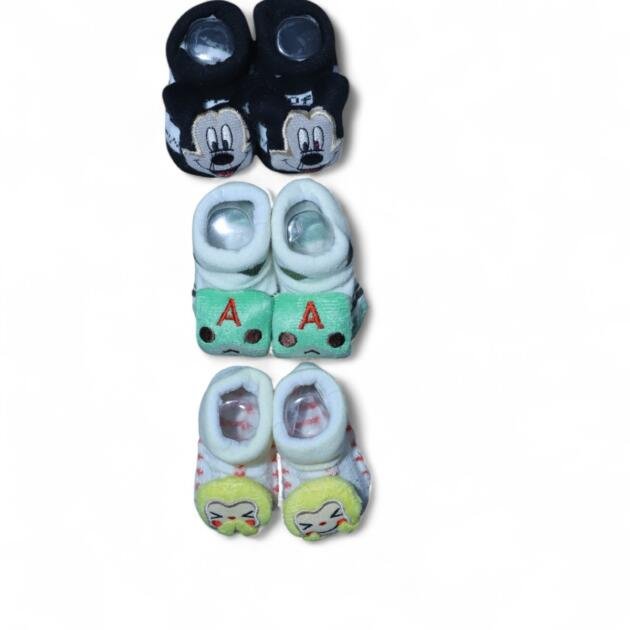 Anti‑Skid Baby Booties — Assorted Colors #17 Pack of 3