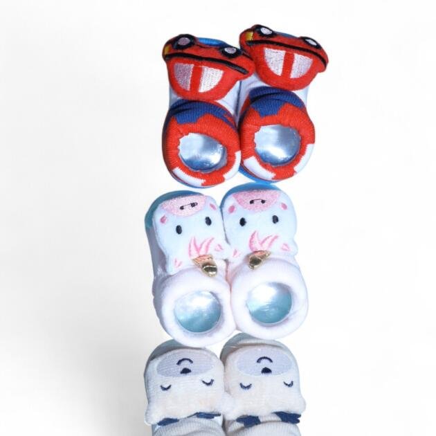 Anti‑Skid Baby Booties — Assorted Colors #20 Pack of 3