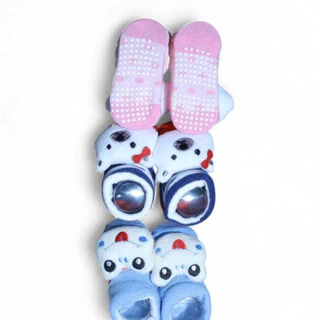 Anti‑Skid Baby Booties — Assorted Colors #22 Pack of 3