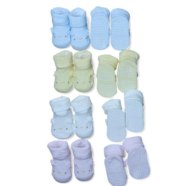 Anti‑Skid Baby Booties — Assorted Colors Pack of 3