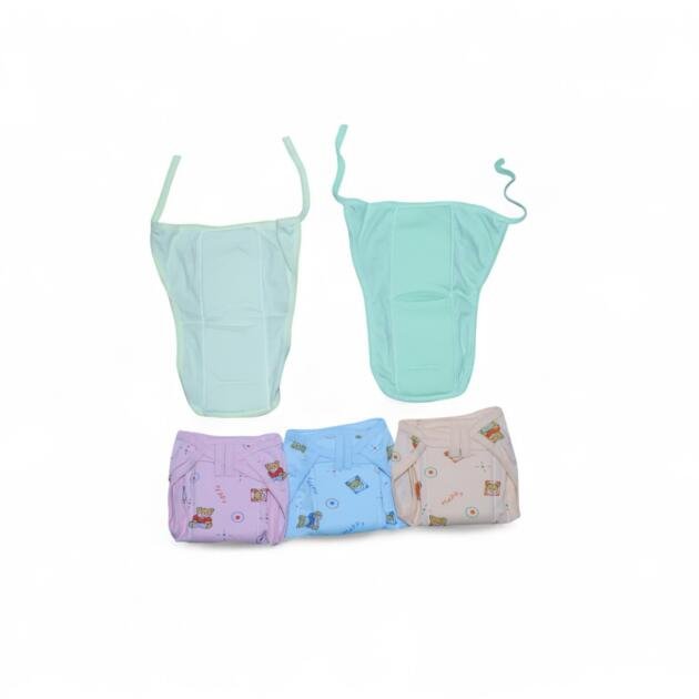 Padded Langot — Soft Quilted Newborn Diaper Wrap Pack of 3