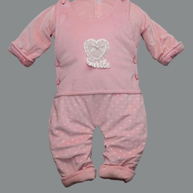 Heart "Smile" Pinafore & Polka Dot Jogger Set
