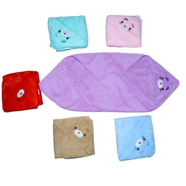 Animal Friends Hooded Blanket Set — Assorted Colors Pack of 2
