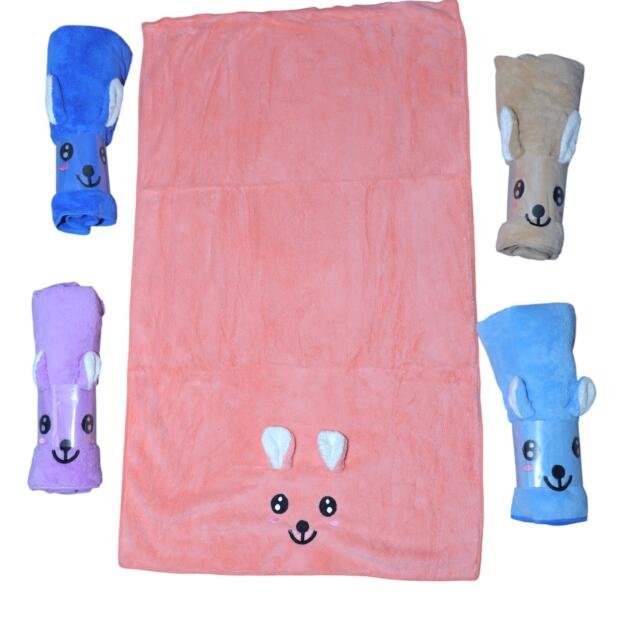 Bunny Plush Hooded Towel — (Pack of 2)